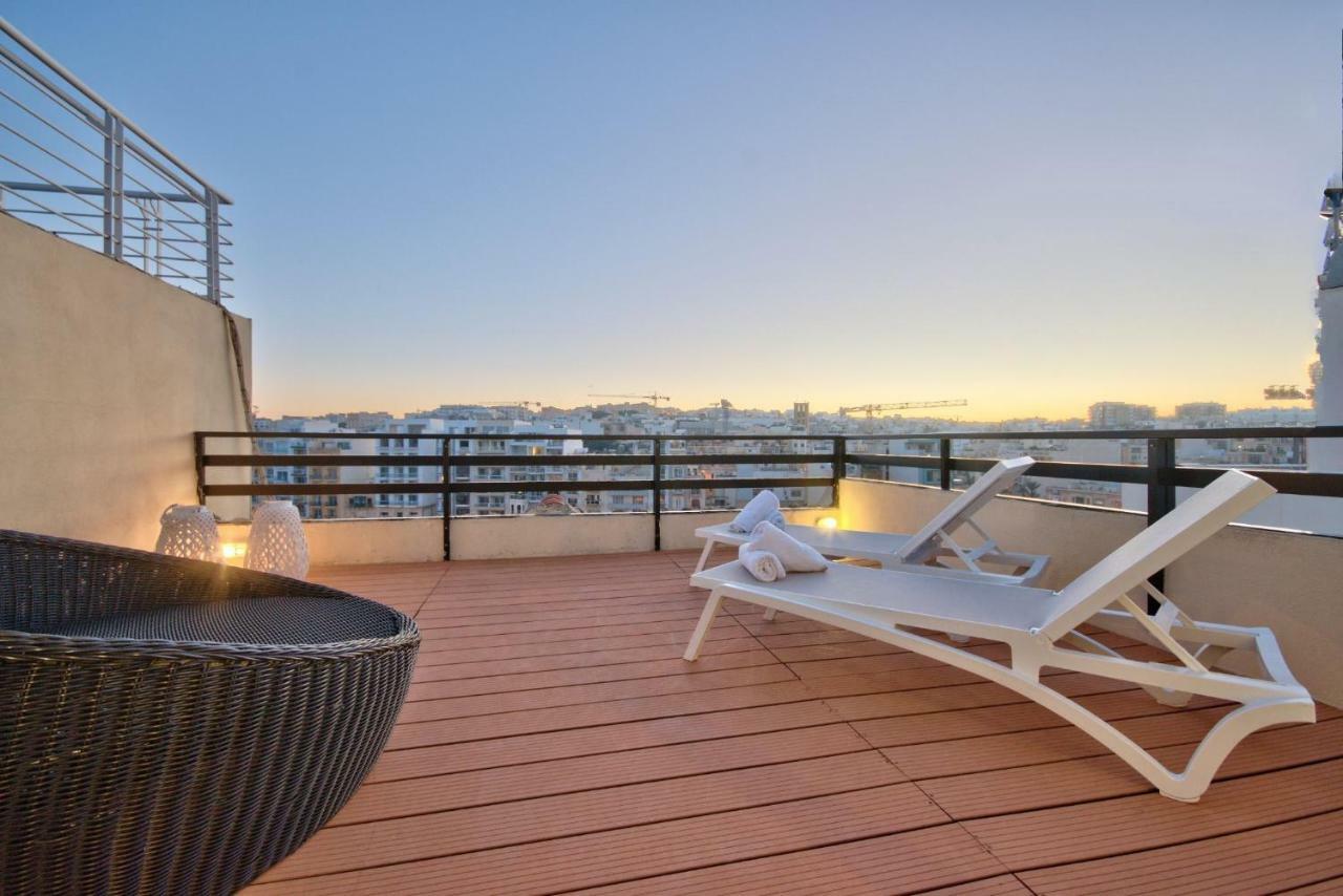 Spinola Court - Stunning Seaview Apartment & Penthouse On Spinola Bay By Shortletsmalta San Ġiljan Buitenkant foto
